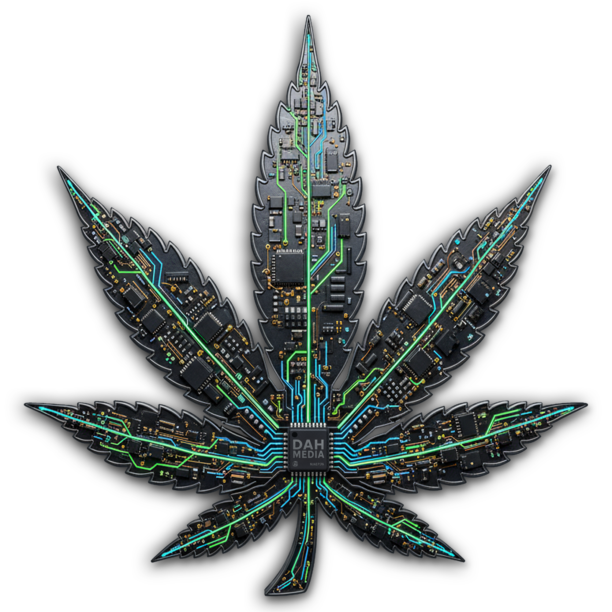 Dispensary Ad Hub motherboard leaf logo